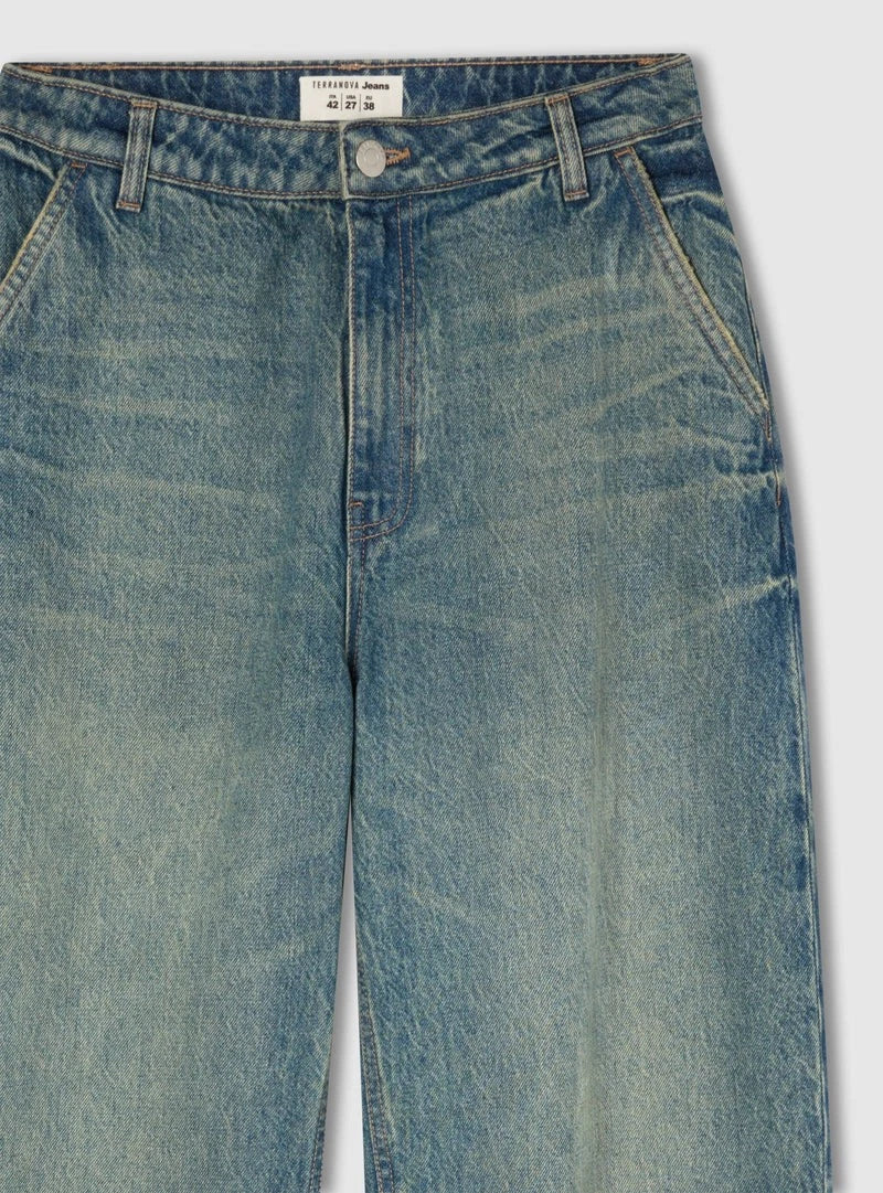 Jeans baggy blu denim medio donna con tasche oblique - Terranova - immagine 6