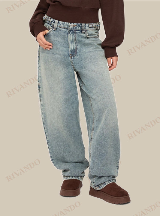 Jeans balloon blu denim medio donna carpenter - Terranova - immagine 2