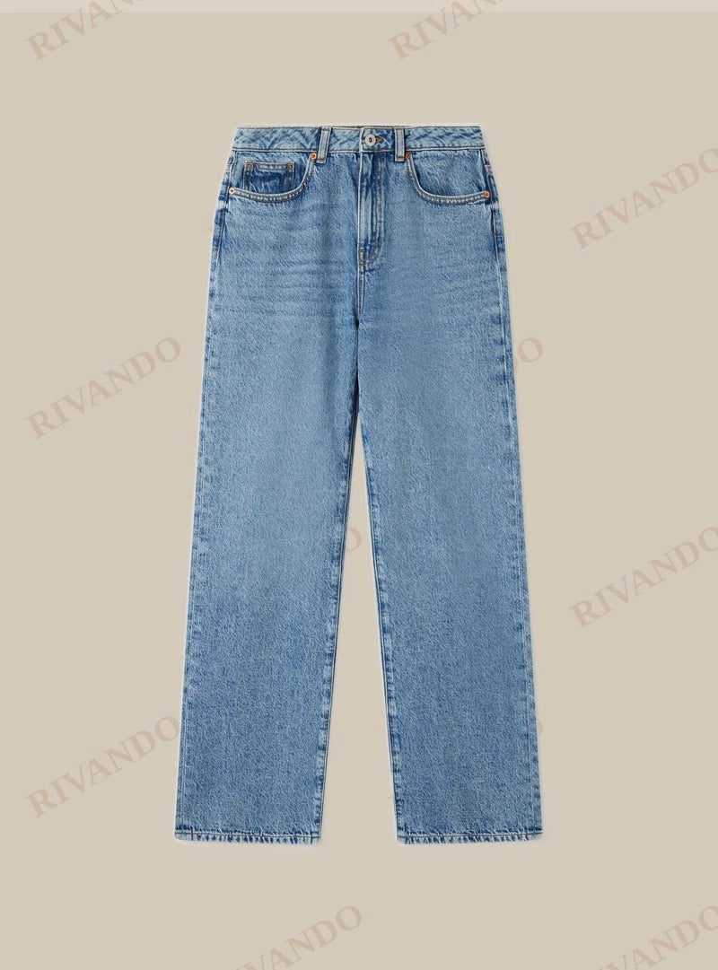 Jeans straight blu denim medio donna vita regolare - Terranova - immagine 6