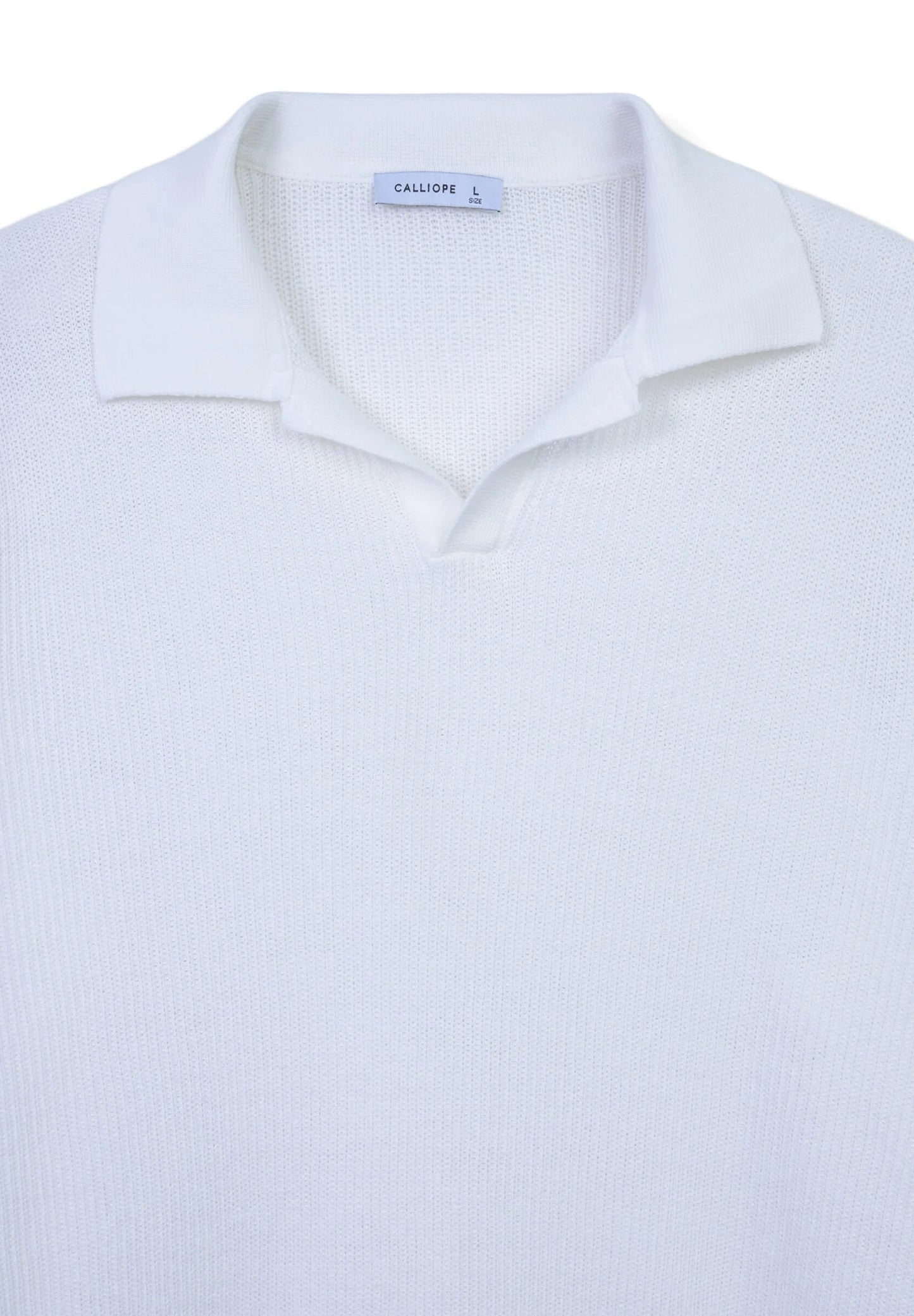 Polo bianca uomo regular fit senza bottoni - Calliope
