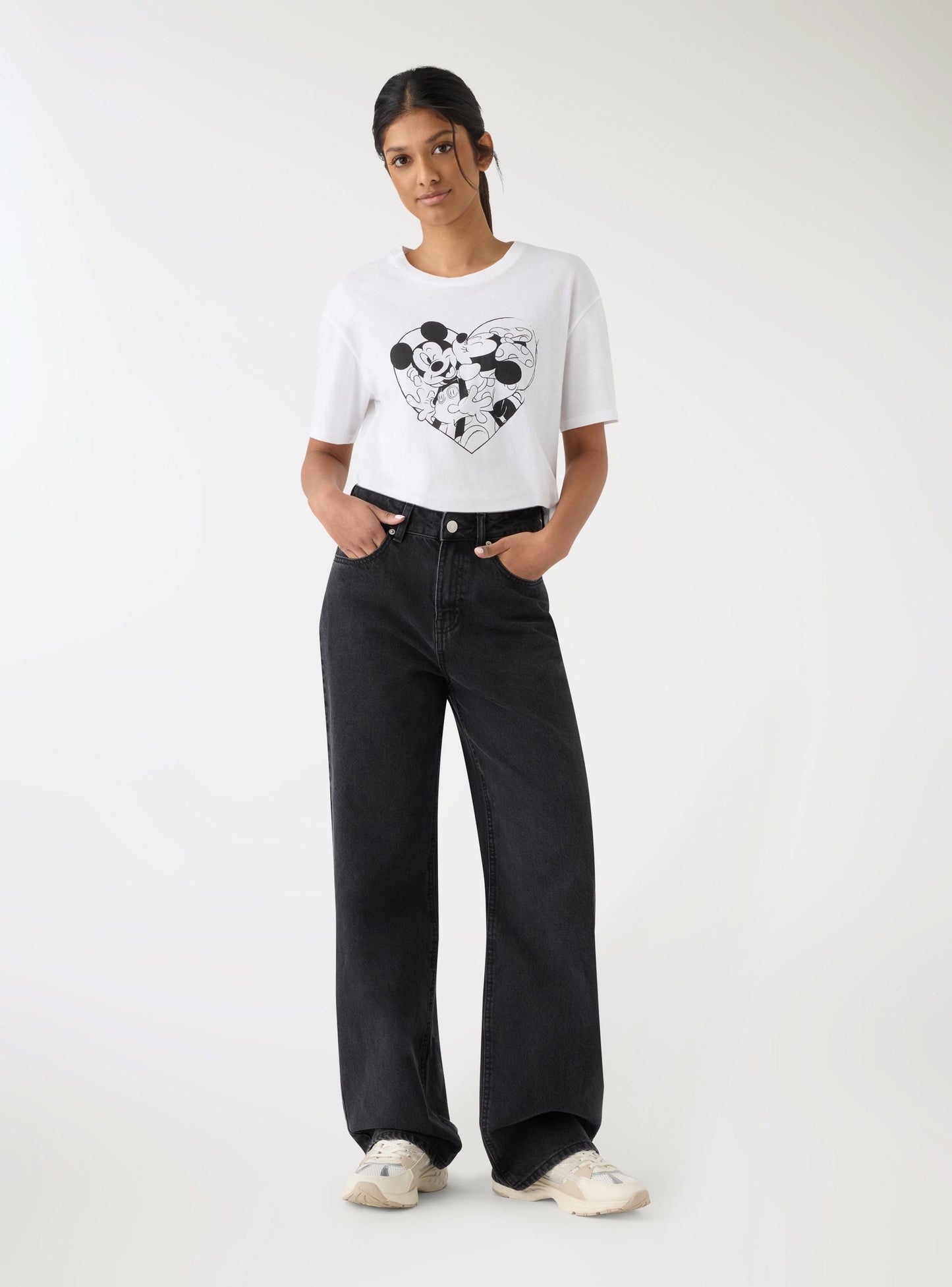 Jeans wide leg - Nero denim