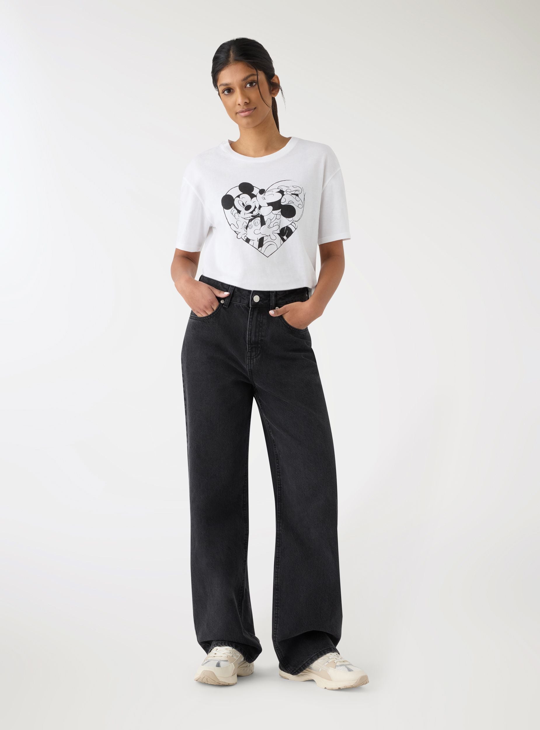 Jeans wide leg - Nero denim