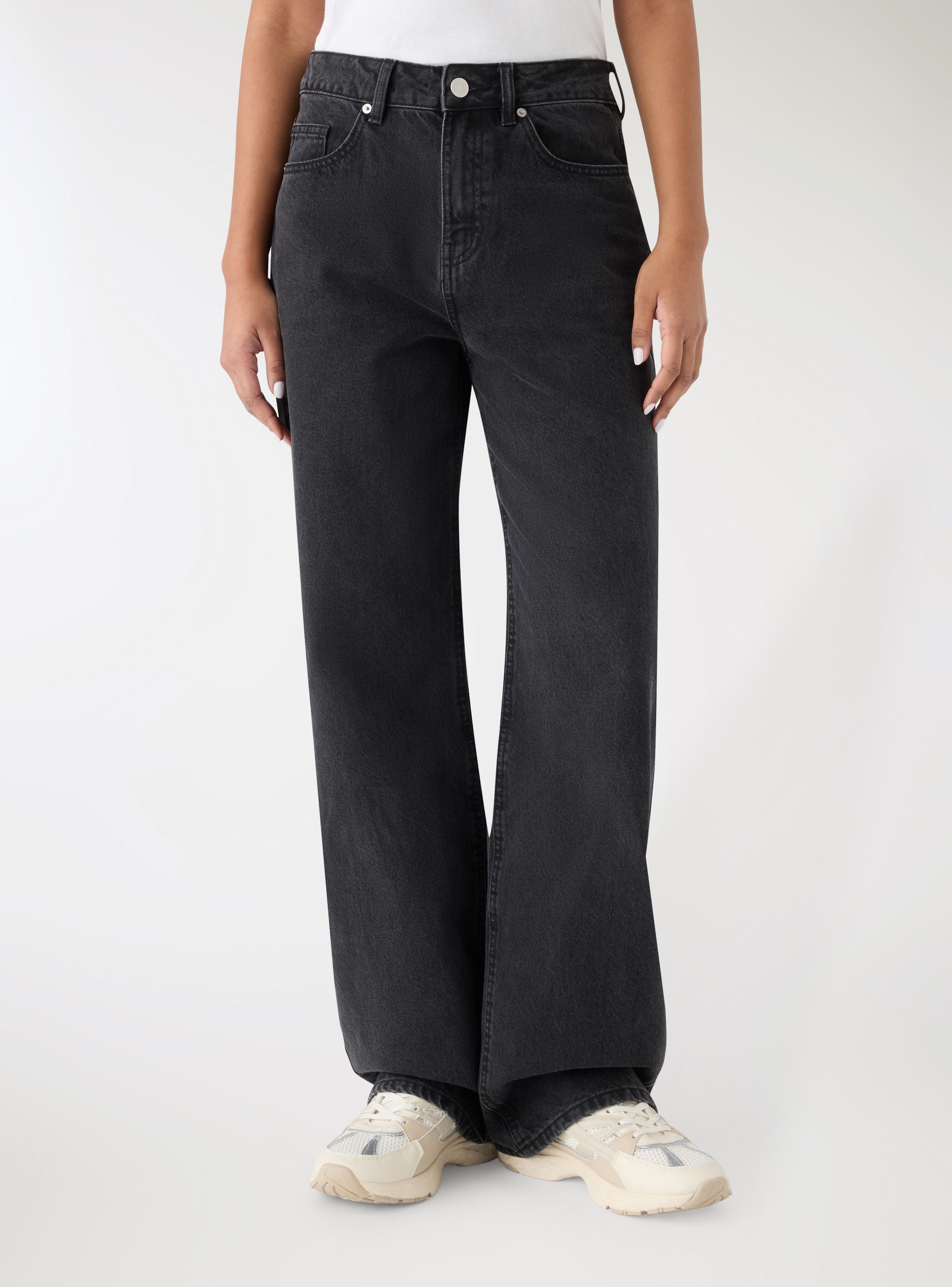 Jeans wide leg - Nero denim