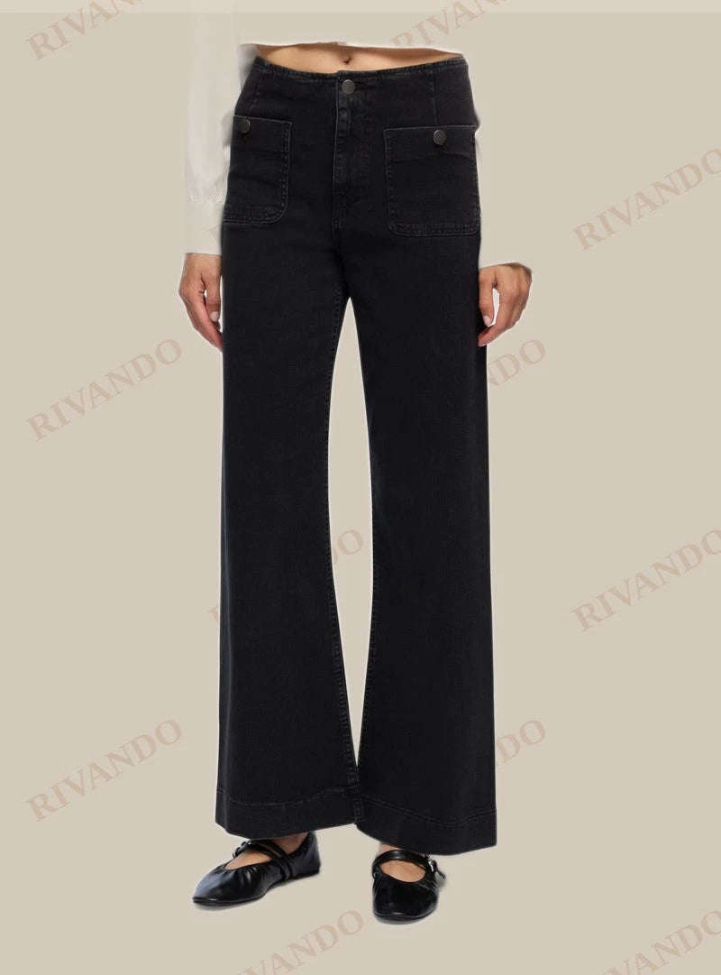 Jeans con tasche applicate wide leg