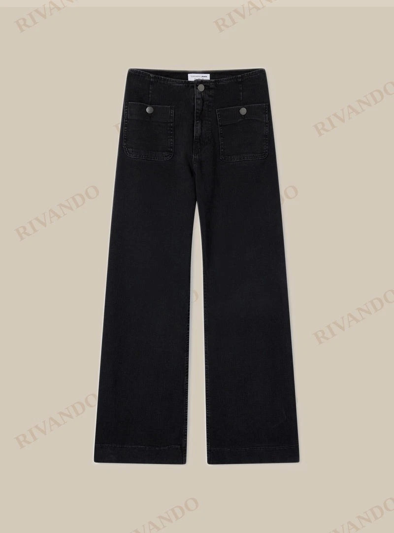 Jeans con tasche applicate wide leg