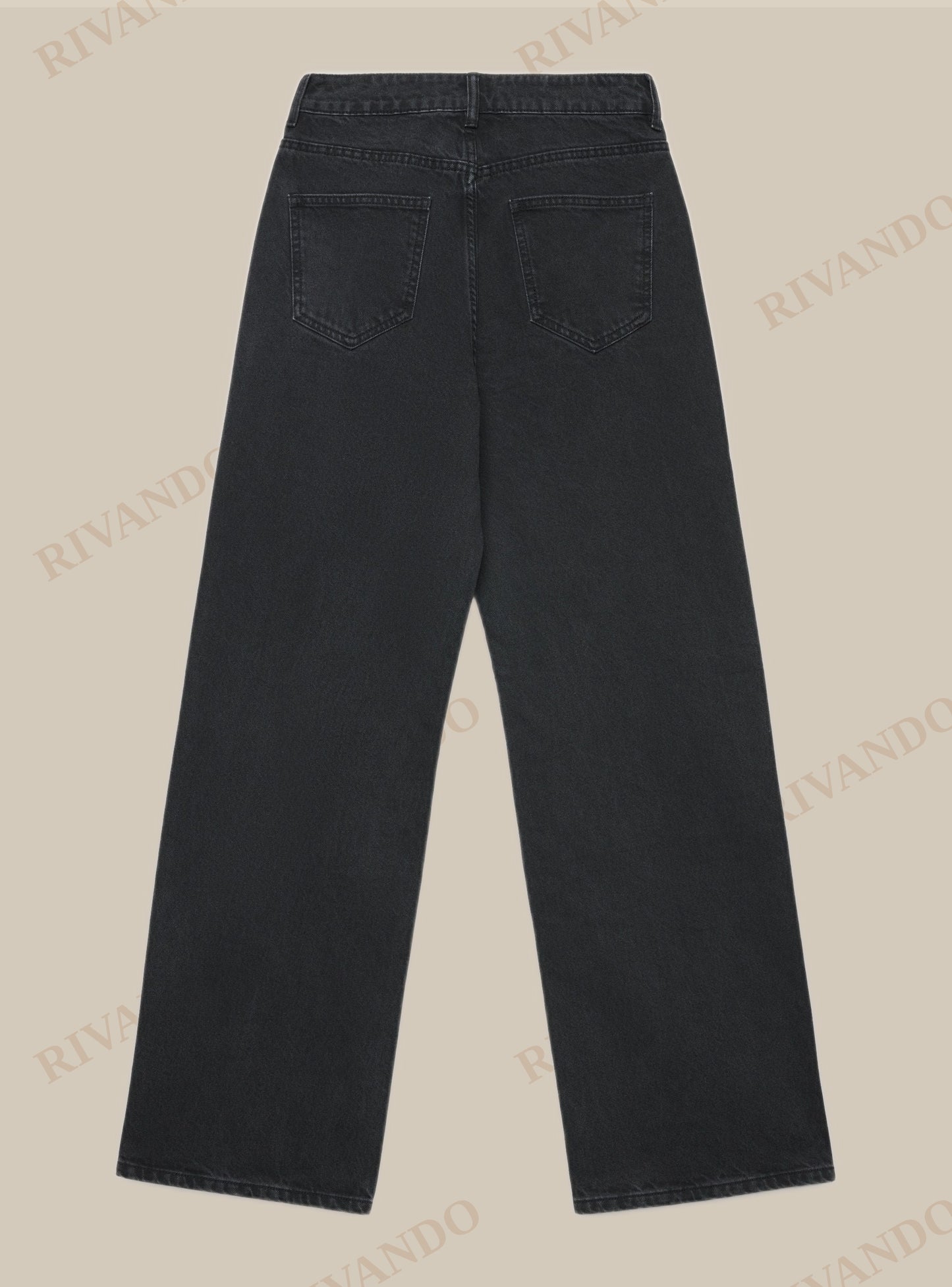 Jeans wide leg nero denim donna vita media - Terranova - immagine 6