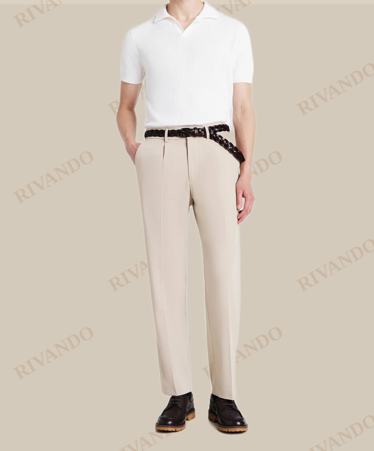 Polo bianca uomo regular fit senza bottoni - Calliope