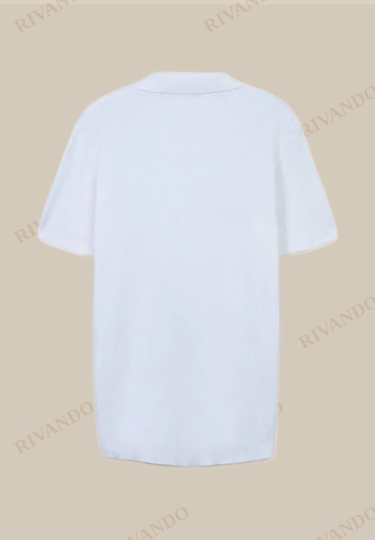 Polo bianca uomo regular fit senza bottoni - Calliope
