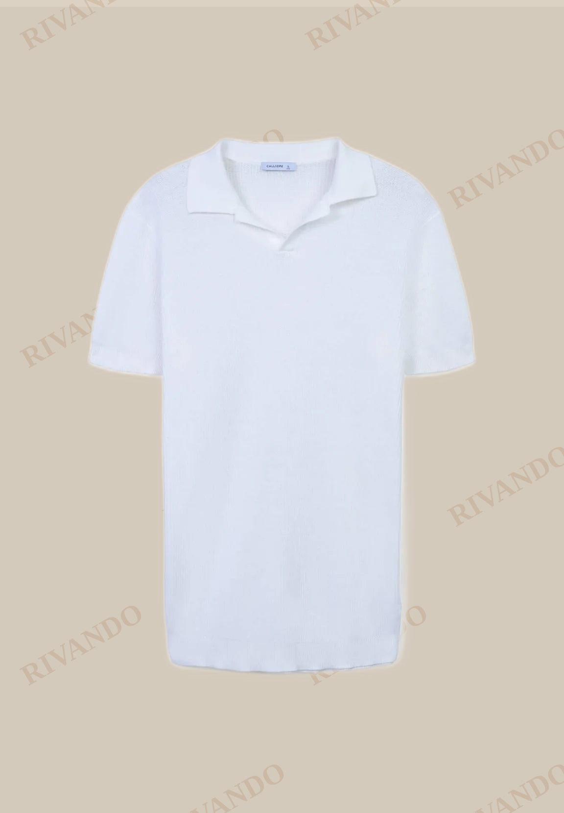 Polo bianca uomo regular fit senza bottoni - Calliope